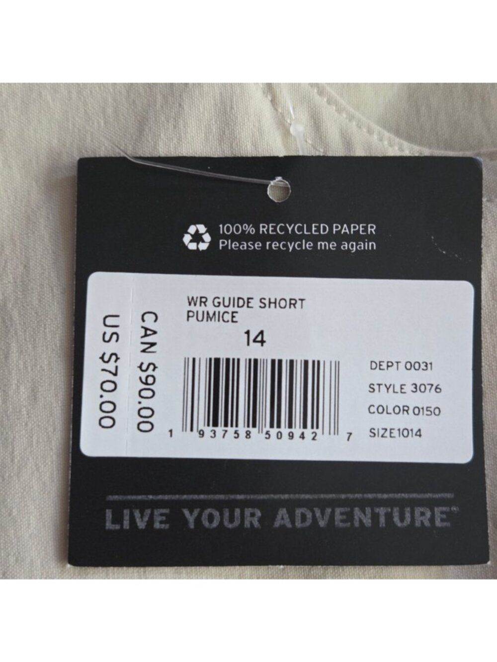Eddie Bauer First Ascent Guide Pro Shorts Size 14 Pumice NEW - Picture 16 of 16
